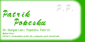 patrik popesku business card